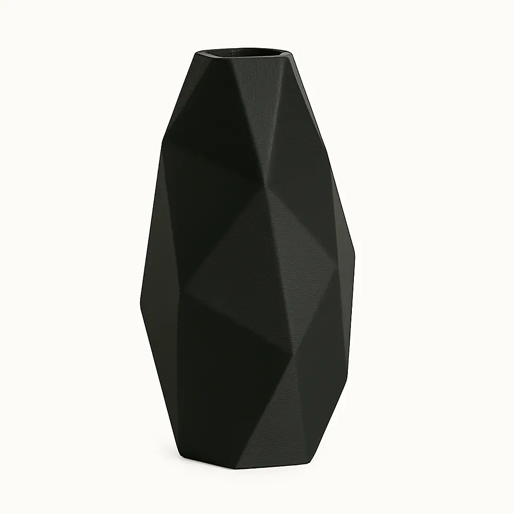 [DCO-VSO003-VE-PTO-M] Vaso Vertex (Preto, 18 cm [M])